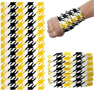 GIANT YELLOW & BLACK Houndstooth Face Mask Gaiter
